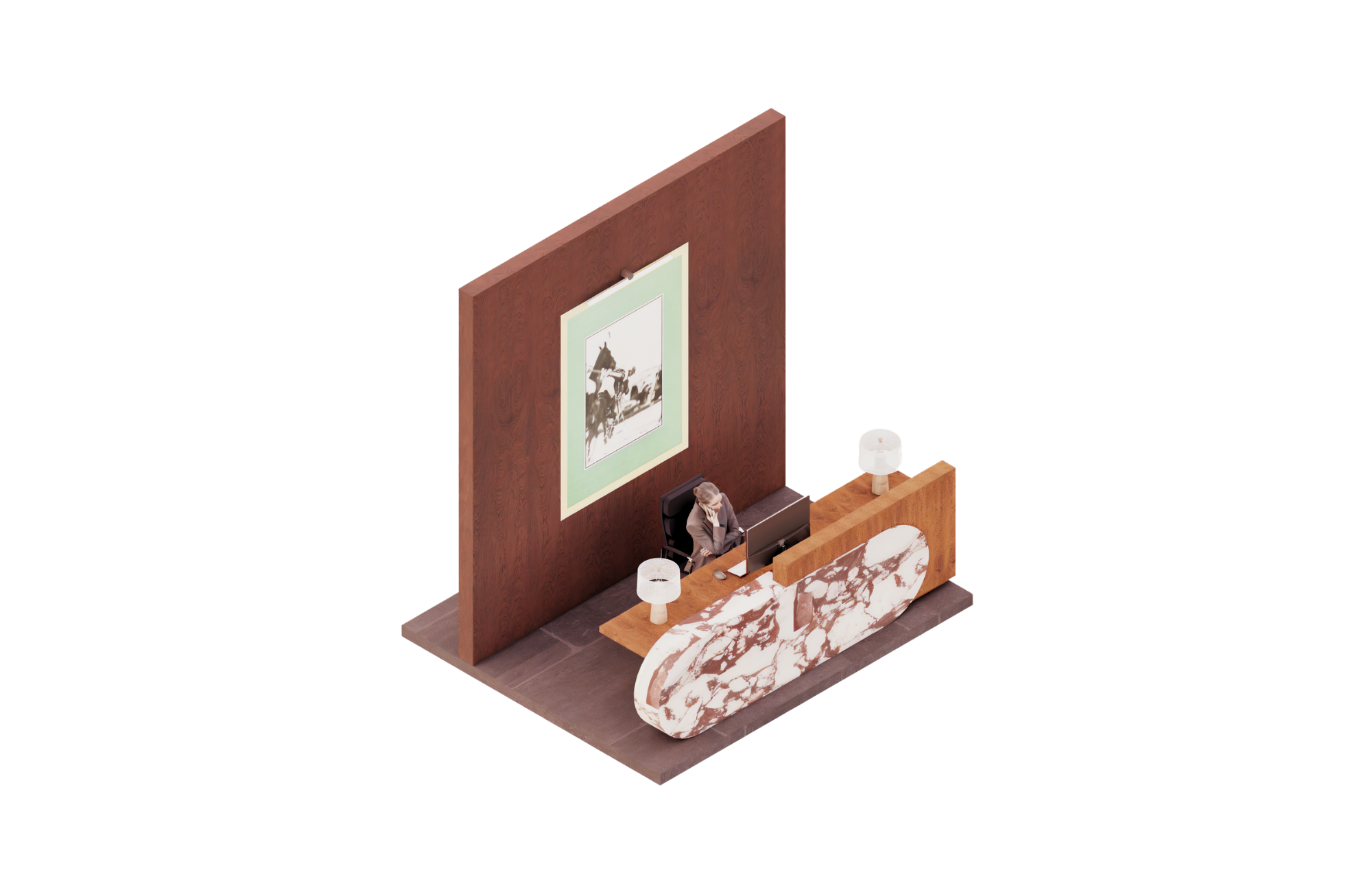 Reception Desk Axon View